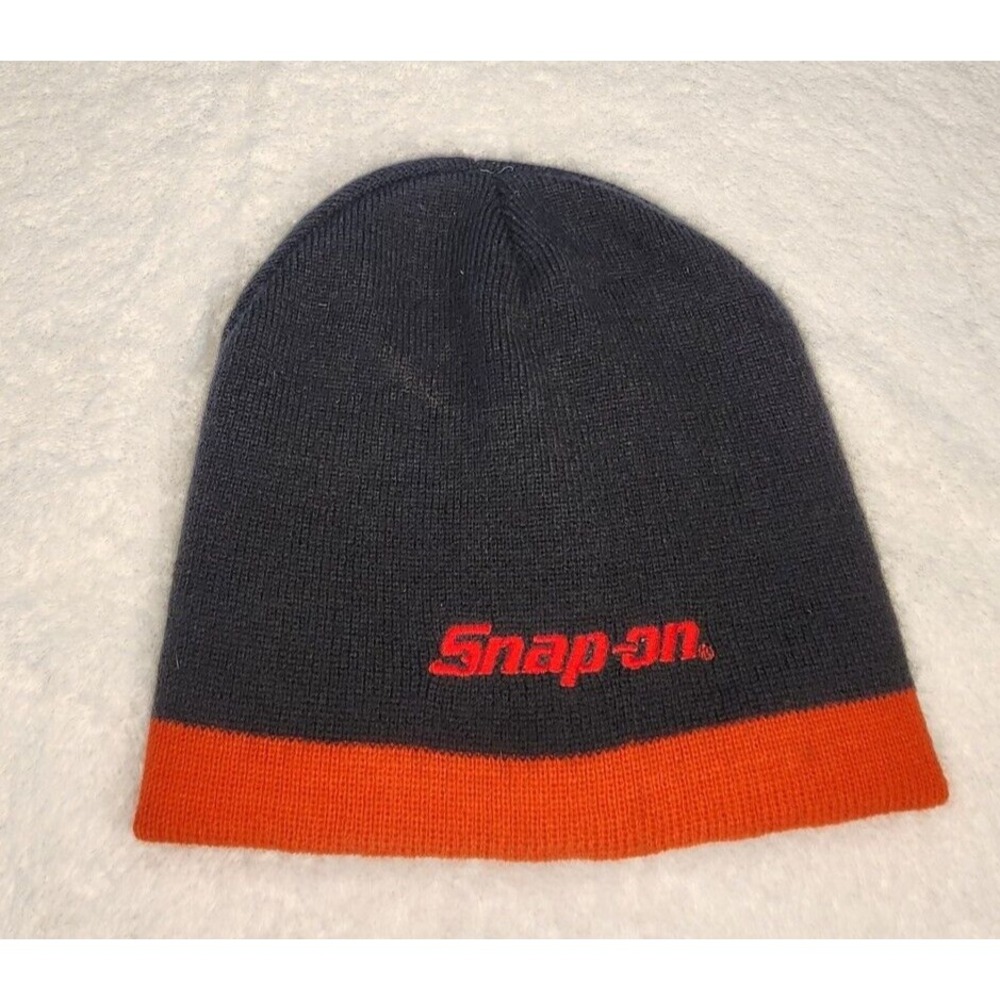 Snap On Tools Black/Red Beanie Hat Cap Embroidered Sock Winter‎ Ski Snow Stretch